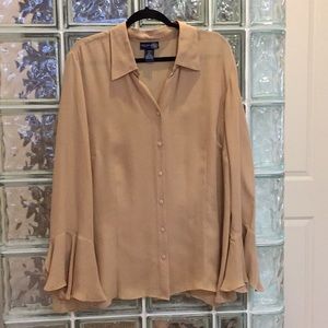 Venezia Jeans poet blouse tan color silk